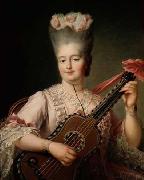 Francois-Hubert Drouais Madame Clotilde playing the guitar Germany oil painting artist